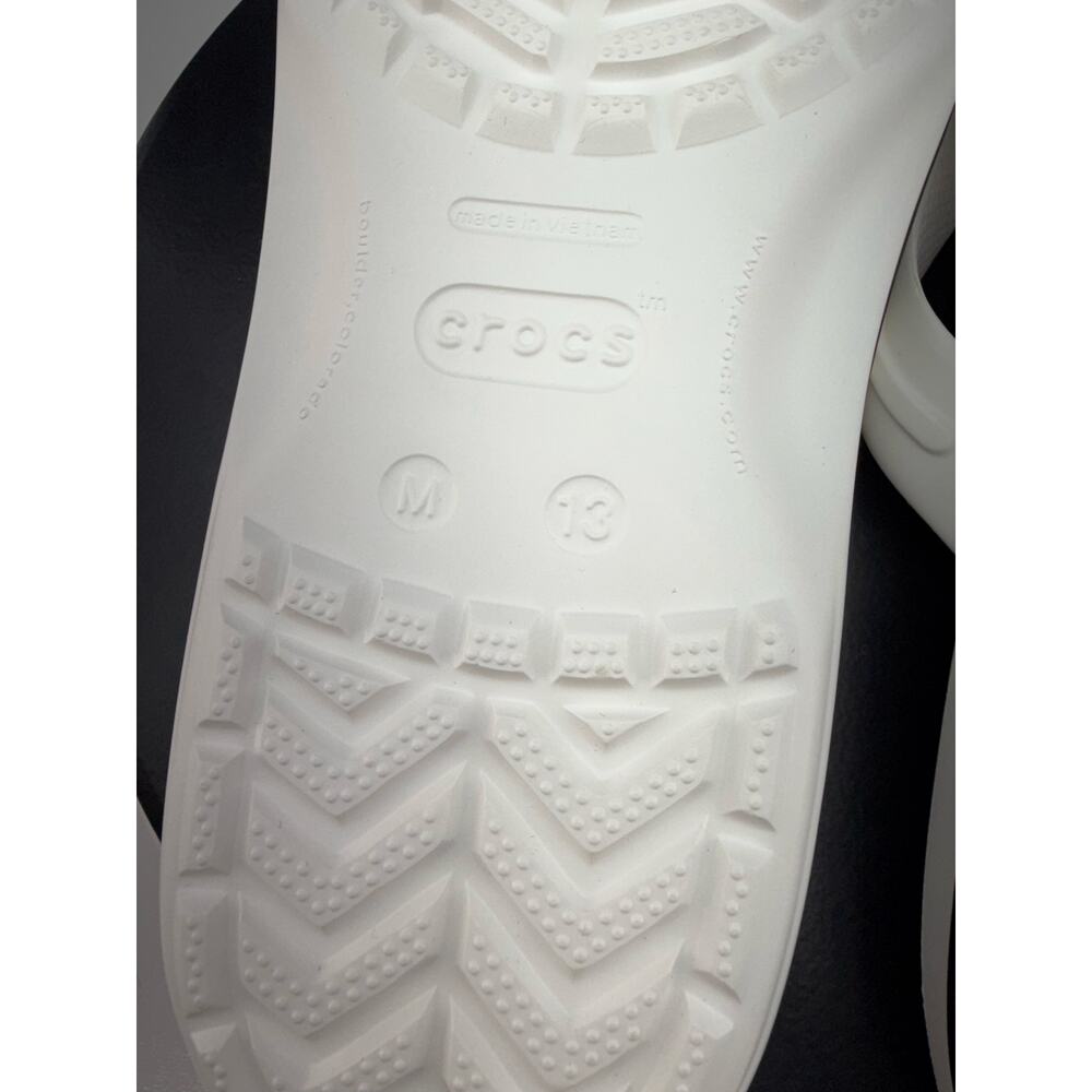 Crocs Crocband Flip-Flop Men's Size 13 White Toe-Post Casual Comfort Sandals NEW - Picture 8 of 9